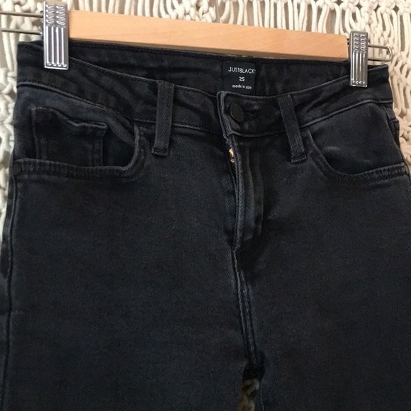 Just Black distressed sz 25 black skinny jeans - Picture 7 of 10
